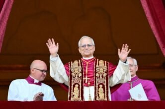 Le pape Léon XIV lors d’une allocution au Vatican. © AFP